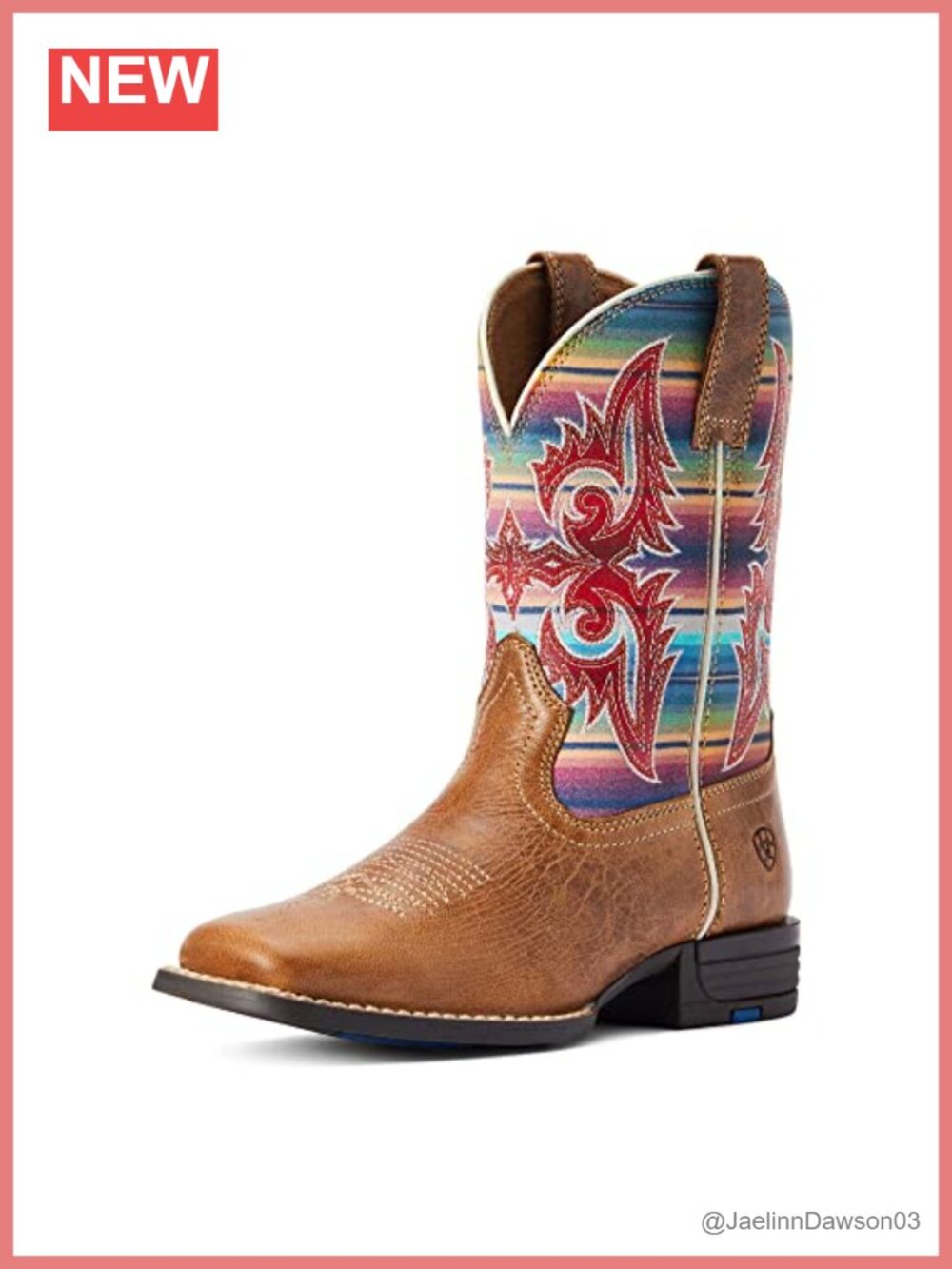 Ariat Lonestar Western Boots Full-Grain Leather Embroidered Pull-On